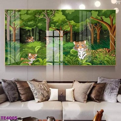 File gốc File tranh trẻ em rừng động vật TE4005 (trang trí) phòng trẻ em