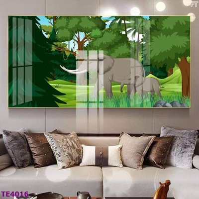 File tranh File tranh trẻ em rừng động vật TE4016 (ảnh gốc) in trần xuyên sáng