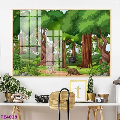 Download file tranh File tranh trẻ em rừng động vật TE4028 (file gốc PSD)