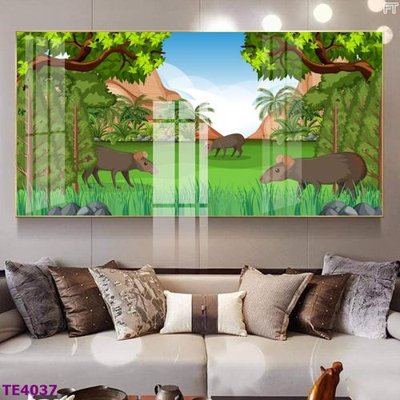 File gốc File tranh trẻ em rừng động vật TE4037 (in mica) cắt laser