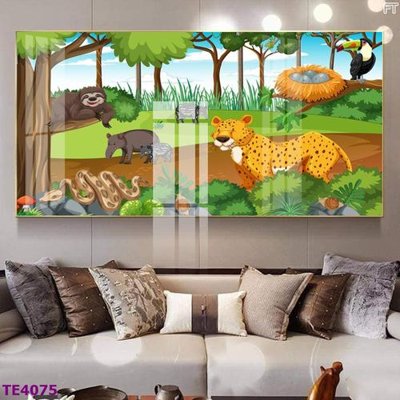 File gốc in tráng gương File tranh trẻ em rừng động vật TE4075 chi tiết