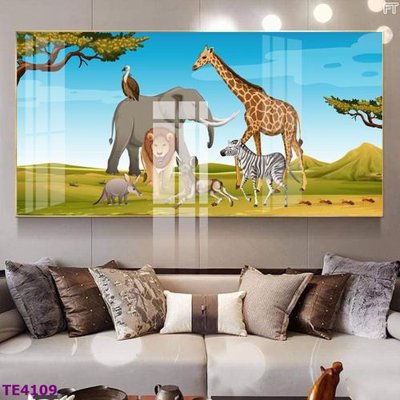 File gốc File tranh trẻ em rừng động vật TE4109 (in lụa) tranh phong thủy