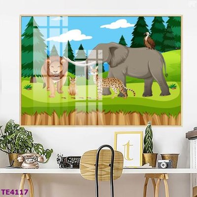 File tranh File tranh trẻ em rừng động vật TE4117 (ảnh gốc) không bị mờ