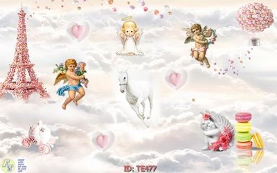 File in trần File tranh trẻ em TE477 (bản gốc) bầu trời