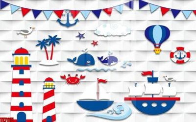 File gốc in ấn File tranh tường nền trẻ em 3d TE7115 chất lượng vượt trội