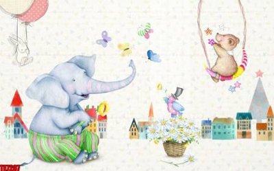 File tranh in trần 3D File tranh tường nền trẻ em 3d TE7207 (ảnh gốc)