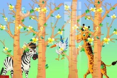 Hình ảnh file gốc in trần nhà File tranh tường nền trẻ em 3d TE7256