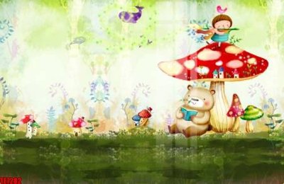 File tranh File tranh tường nền trẻ em 3d TE7282 (bản gốc) in canvas