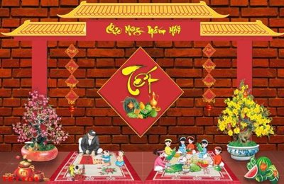 Tải file gốc in lụa file in baner tết 2023 phông tết tất niên khai xuân TET101 siêu nét