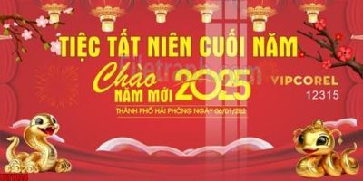 File gốc file in banner tết 2025 phông tết tất niên khai xuân chúc mừng năm mới 2025 TET1024 (in tráng gương) nghệ thuật