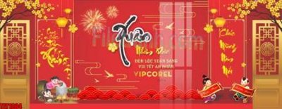 File PSD file in banner tết 2025 phông tết tất niên khai xuân chúc mừng năm mới 2025 TET1084 (gốc) nhiều lớp (multi-layer)