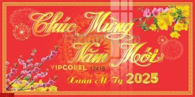 Mua file gốc file in banner tết 2025 phông tết tất niên khai xuân chúc mừng năm mới 2025 TET1125 (chất lượng) tại Filetranh.com