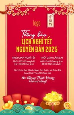 File tranh gốc in trần nhà File in thông báo nghỉ tết 2025TET1234 3D