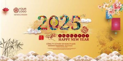 File tranh Background phông nền banner chúc mừng năm mới , tất niên tết 2025 TET1336 (gốc) in film