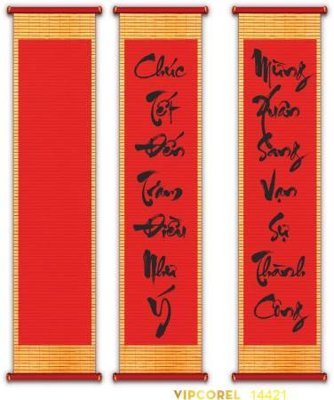 File gốc file câu đối tết chúc mừng năm mới 2025 TET1410 (in tráng gương) hiện đại