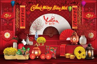 File PSD File tiểu cảnh tết check in phông tết 2025 TET1466 (bản gốc) dễ dàng edit