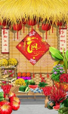 Tải file File tiểu cảnh tết check in phông tết 2025 TET1483 (ảnh gốc) in tranh kính