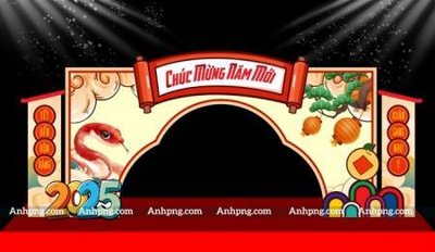 Tải file File backdrop decor check in xuân ất tỵ 2025 TET1726 (PSD) cho in ấn quảng cáo