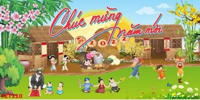 Hình ảnh gốc file in baner tết 2023 phông tết tất niên khai xuân TET210 (để in khổ lớn)