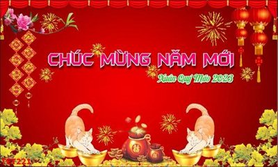 Hình ảnh file gốc file in baner tết 2023 phông tết tất niên khai xuân TET221 (chất lượng cao)