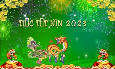 Download file tranh file in baner tết 2023 phông tết tất niên khai xuân TET225 (file gốc PSD)