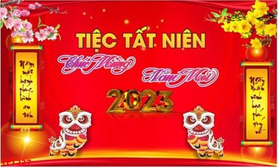 File gốc in ấn file in baner tết 2023 phông tết tất niên khai xuân TET227 độ phân giải cao