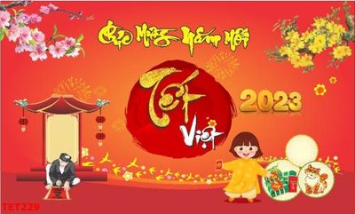 File gốc file in baner tết 2023 phông tết tất niên khai xuân TET229 (ảnh rõ nét) để in