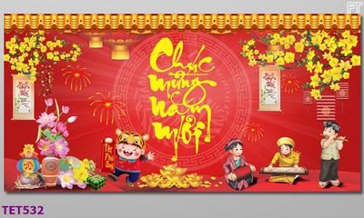 File gốc file in baner tết 2023 phông tết tất niên khai xuân TET532 (dành cho trang trí nội thất)
