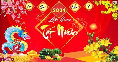 Tải file file in baner tết 2023 phông tết tất niên khai xuân TET542 (gốc) chủ đề hoa sen