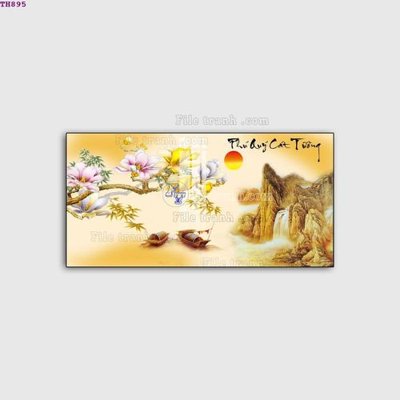 Tải file File gốc in tranh tổng hợp TH895 (gốc) chủ đề hoa sen