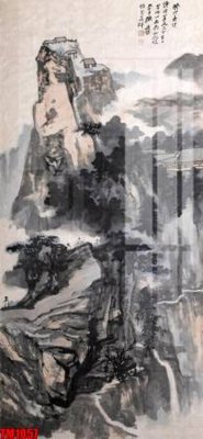 Tải file File tranh thủy mặc trung quốc TM1057 (gốc) chủ đề tôn giáo