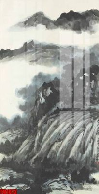 File gốc File tranh thủy mặc trung quốc TM1073 (in lụa) trang trí tường