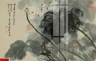 File gốc File tranh thủy mặc trung quốc TM1269 (in lụa) tranh thuận buồm