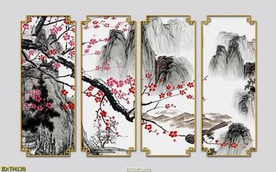 File gốc File tranh thủy mặc TM130 (ảnh rõ nét) để in