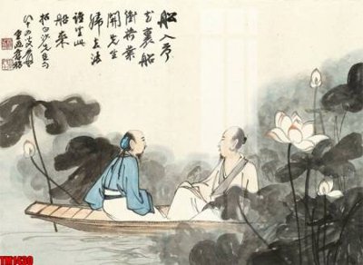 File gốc File tranh thủy mặc trung quốc TM1430 (in lụa) tranh thuận buồm
