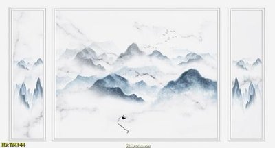 File gốc File tranh thủy mặc TM144 (in mica) làm bảng hiệu