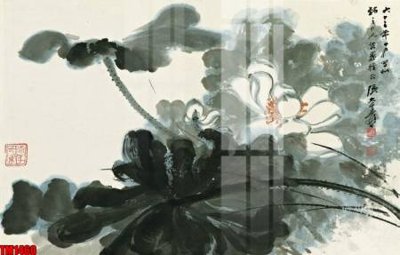 File gốc File tranh thủy mặc trung quốc TM1460 (in tráng gương) sang trọng