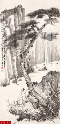 File in trần File tranh thủy mặc trung quốc TM1530 (bản gốc) phong cảnh