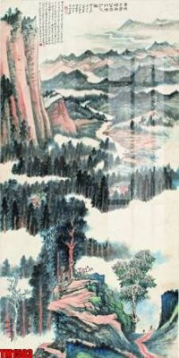 File tranh File tranh thủy mặc trung quốc TM1583 (gốc) in vải canvas