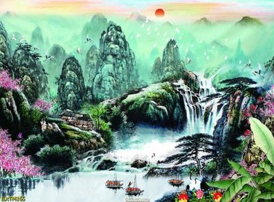 File gốc in ấn File tranh thủy mặc TM165 chuẩn màu CMYK