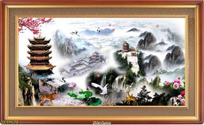 Tải file File tranh thủy mặc TM178 (gốc) in ấn chất lượng