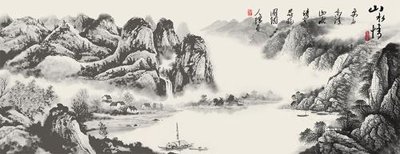 Chi tiết file tranh tráng gương File tranh thủy mặc TM33 (ảnh gốc)