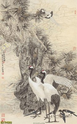 File gốc File tranh thủy mặc TM392 (in tráng gương) sang trọng