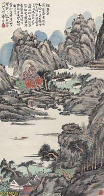 File in trần File tranh thủy mặc TM713 (bản gốc) đại dương