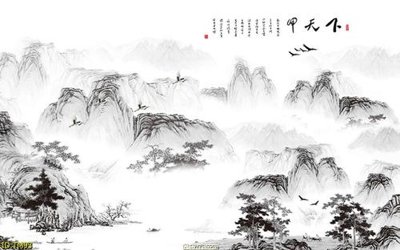 File in trần File tranh thủy mặc TM93 (bản gốc) đại dương