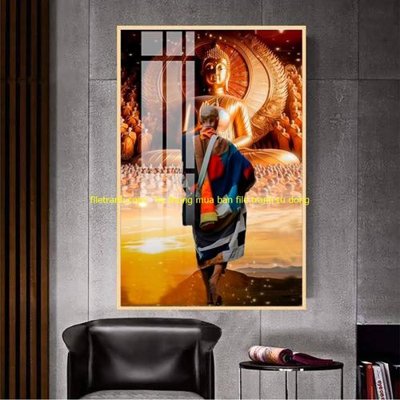 File tranh in trần 3D File tranh thầy thích minh tuệ TMT133 (ảnh gốc)