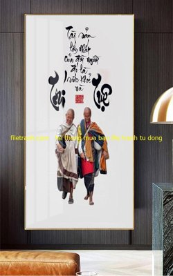 File tranh File tranh thầy thích minh tuệ TMT142 (bản gốc) treo quán cafe