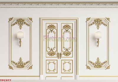 File gốc Tranh phào chỉ TPC977 (in lụa) họa tiết 3D