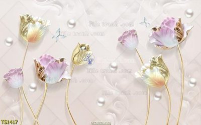 File in lụa File hoa trang sức TS1417 (tân cổ điển) File hoa trang sức TS1417