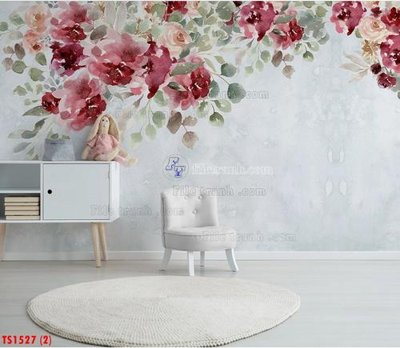 File gốc File hoa trang sức tường hoa leo TS1527 (trang trí) phòng làm việc